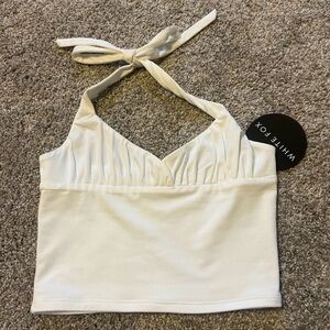 White fox halter top